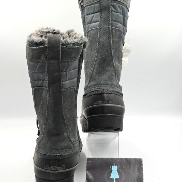 NWT Lands' End Women's Gray Squall Insulated Waterproof Snow Boots Sz 9B 2914 - Picture 5 of 15